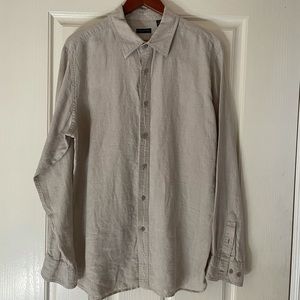 Vintage Lagenlook Stucture Long Sleeve Button Down